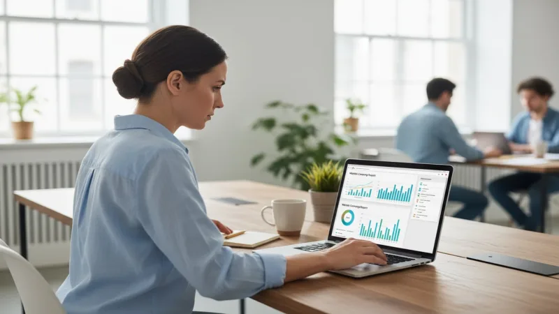 Specialist care analizează rapoarte SEO și probleme de acces ale site-ului